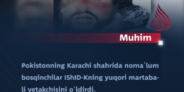 Pokistonning Karachi shahrida noma’lum bosqinchilar IShID-Kning yuqori martabali yetakchisini o‘ldirdi.