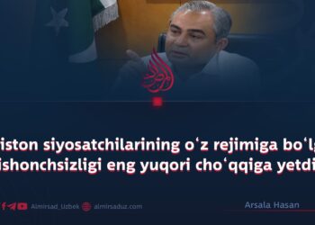 Pokiston siyosatchilarining o‘z rejimiga bo‘lgan ishonchsizligi eng yuqori cho‘qqiga yetdi